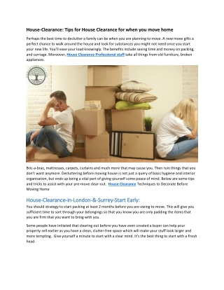 House-Clearance Tips for House Clearance for when you move home