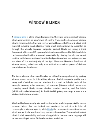 WINDOW BLINDS