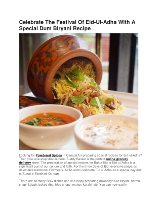 Celebrate The Festival Of Eid-Ul-Adha With A Special Dum Biryani Recipe