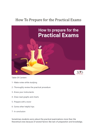 How To Prepare for the Practical Exams