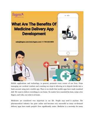 What Are The Benefits Of Medicine Delivery App Development
