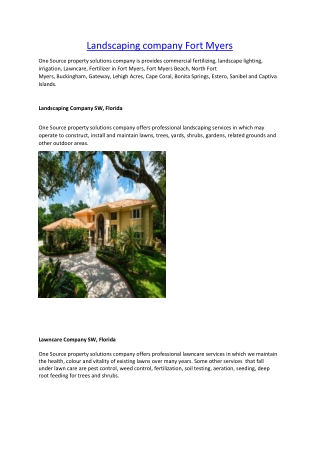 Landscaping company Fort Myers