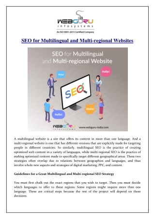 SEO for Multilingual and Multi-regional Websites