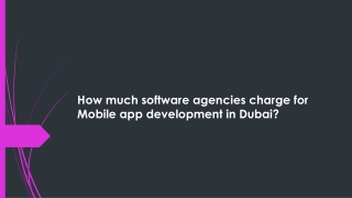 How much software agencies charge for Mobile app