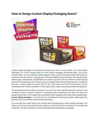 Design Custom Display Packaging Boxes