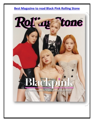 Best Magazine to read Black Pink Rolling Stone