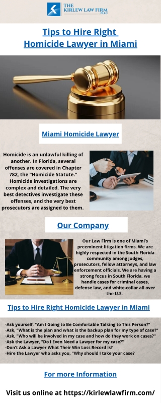 Tips to Hire Right  Homicide Lawyer in Miami