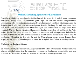 Online Marketing Agentur der Extraklasse