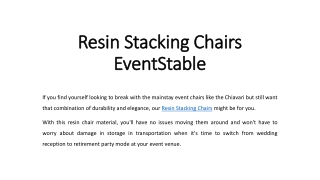 Resin Stacking Chairs - EventStable