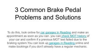 3 Common Brake Pedal Problems and Solutions (2)
