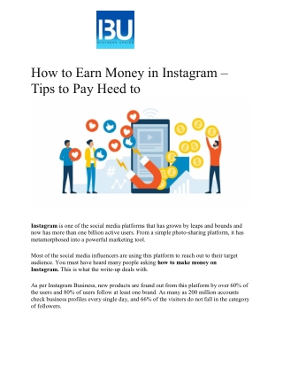 How to Earn Money in Instagram – Tips to Pay Heed to