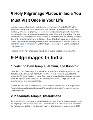 9 Holy Pilgrimage Places in India You Must Visit Once in Your Life