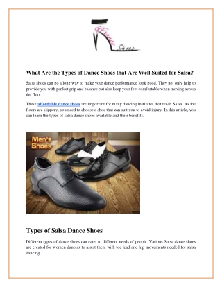 What Are the Types of Dance Shoes that Are Well Suited for Salsa?