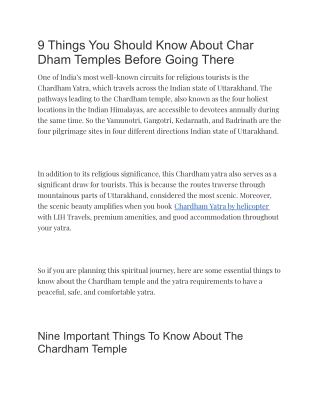 9 Things You Should Know About Char Dham Temples Before Going There