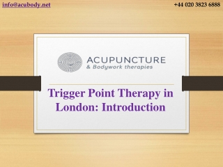 Trigger Point Therapy in London: Introduction