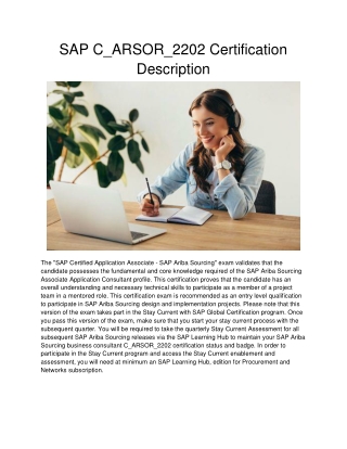 SAP C_ARSOR_2202 Certification Description