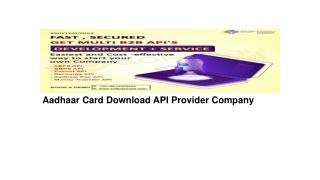 Aadhaar Card Download API Provider Company