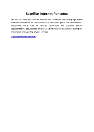 Satellite Internet Pontotoc