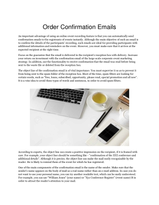 Order-Confirmation-Emails
