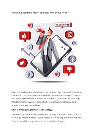 Marketing communication strategy