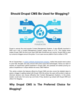 Should Drupal CMS Be Used for Blogging?