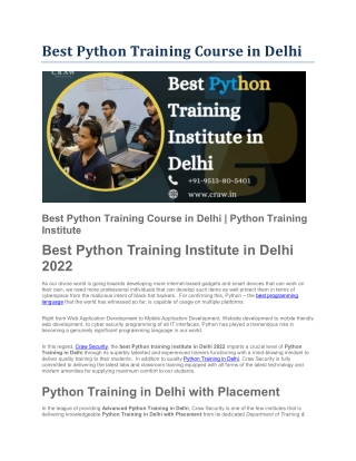 Best Python Training Course in Delhi
