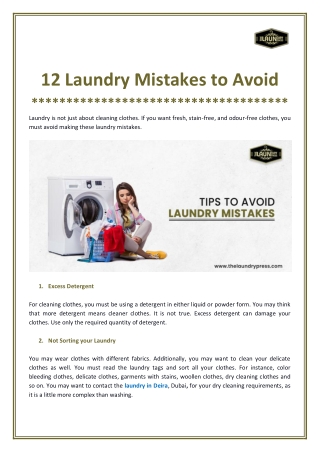 12 Laundry Mistakes to Avoid