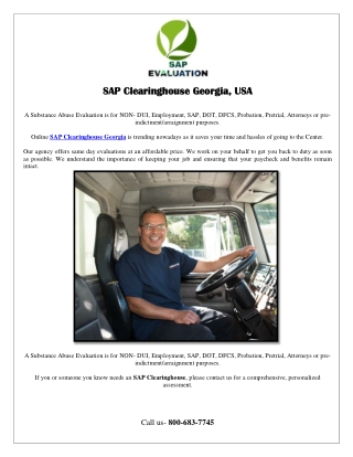 SAP Clearinghouse Georgia, USA