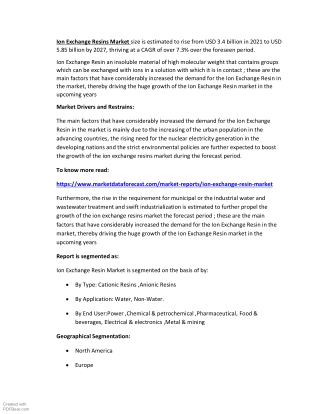 Ion Exchange Resin Market