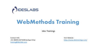 WebMethods Training - IDESTRAININGS