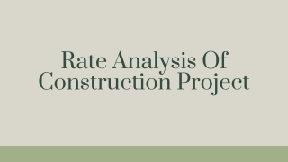 Rate Analysis Of Construction Project - PPT