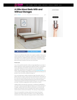 A Little About Beds With and Without Storages