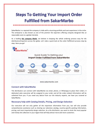 Step by Step Order Fulfilled Process Of Sakarmarbo