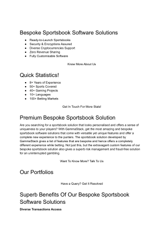 Bespoke sportsbook software solutions