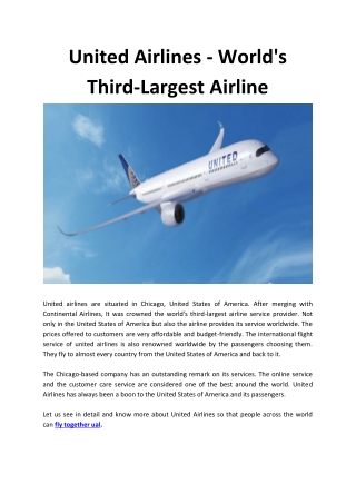 United Airlines - World's third-largest airline