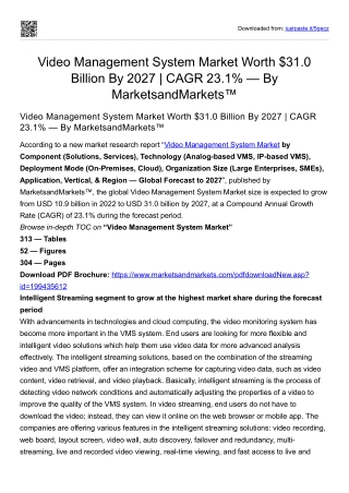 Video Management System Market Worth $31.0 Billion By 2027 | CAGR 23.1%