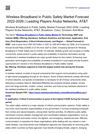 Wireless Broadband in Public Safety Market Forecast 2022-2026 | Leading Players