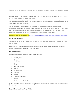 Cloud VPN Market Trends, Market Share, Industry Size, Growth, and Market Forecast 2021 to 2028
