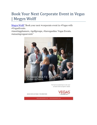 Book Your Next Corporate Event in Vegas