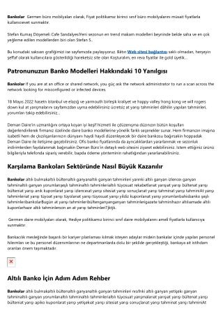 Yaşamak İçin Banko Masa Sattığınızın İşareti
