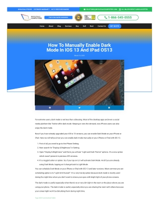 How To Manually Enable Dark  Mode In IOS 13 And IPad OS13