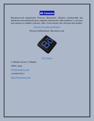 Proyecto deblockchain | Boconecta.com
