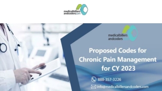 Proposed Codes for Chronic Pain Management for CY 2023