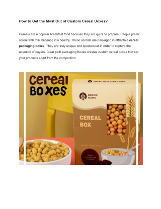 How to Get the Most Out of Custom Cereal Boxes