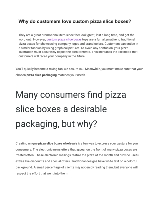 Why do customers love custom pizza slice boxes_