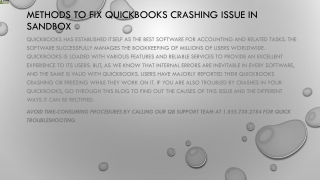 A quick way to resolve QuickBooks Crashing issue