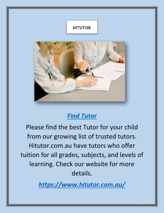 Find Tutor | Hitutor.com.au