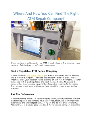 atm repair companies