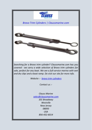 Bravo Trim Cylinders Claussmarine.com