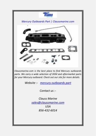Mercury Outboards Part Claussmarine.com